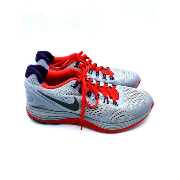 NIKE LUNARGLIDE+4 RUNNING GREY RED PURPLE 524977-013 MENS US 8.5 SIZE - Picture 2 of 9